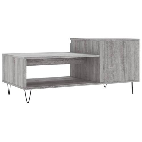 Sofabord 100x50x45 cm konstrueret træ Grå sonoma-eg