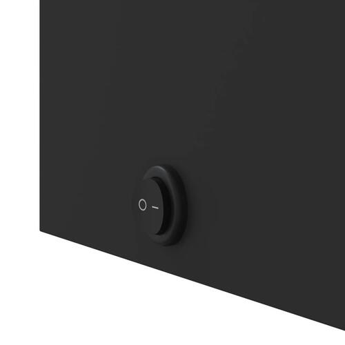 Badeværelsesskab med spejl og LED-lys 42x13x70 buet sort