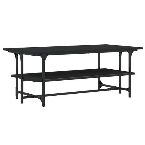 Sofabord 100x50x40 cm konstrueret træ sort