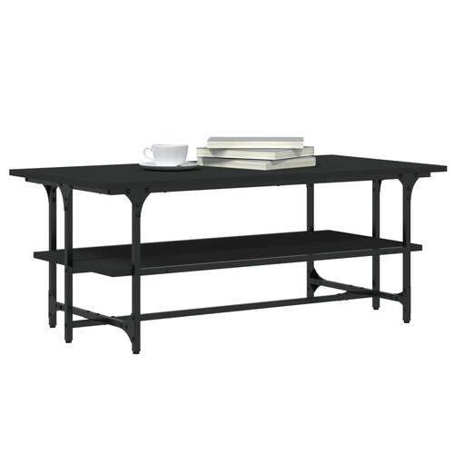 Sofabord 100x50x40 cm konstrueret træ sort
