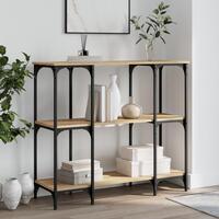 Konsolbord 102x35x90 cm konstrueret træ sonoma-eg