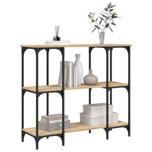 Konsolbord 102x35x90 cm konstrueret træ sonoma-eg