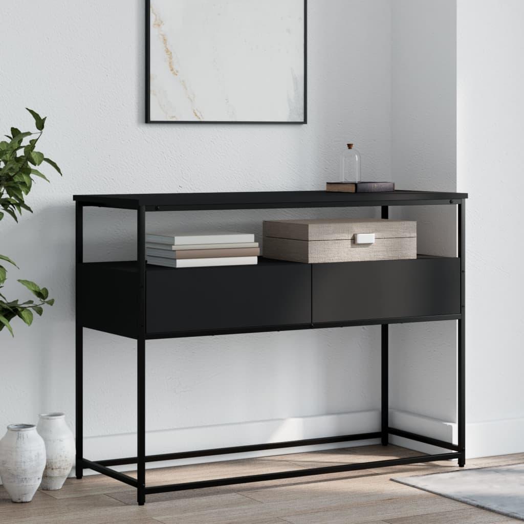 Konsolbord 100x40x75 cm konstrueret træ sort
