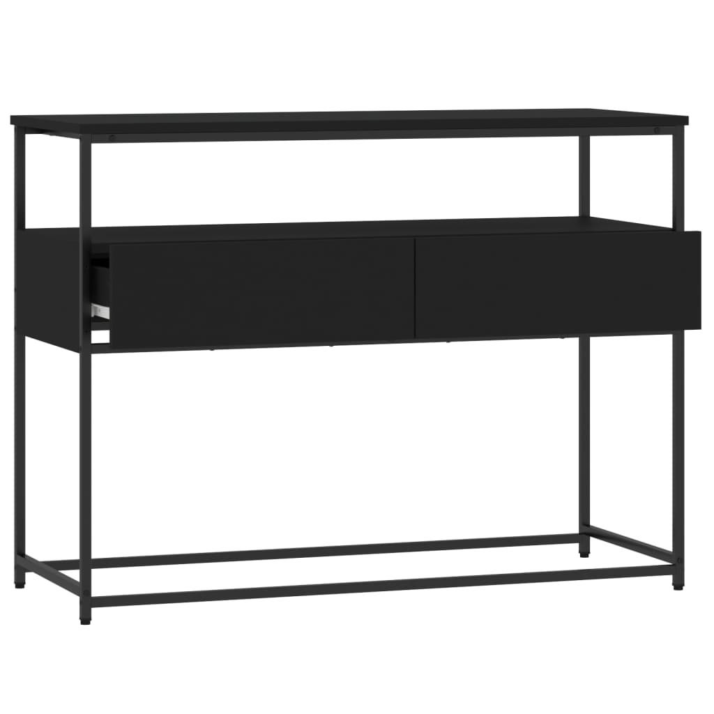 Konsolbord 100x40x75 cm konstrueret træ sort