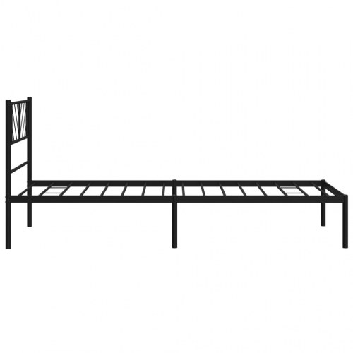 Sengeramme med sengegavl 100×190 cm - metal, sort