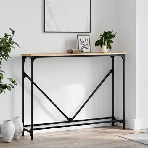Konsolbord 102x22,5x75 cm konstrueret træ sonoma-eg