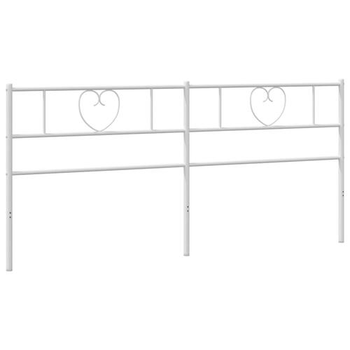 Sengegavl 193 cm metal hvid