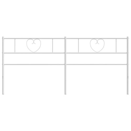 Sengegavl 193 cm metal hvid