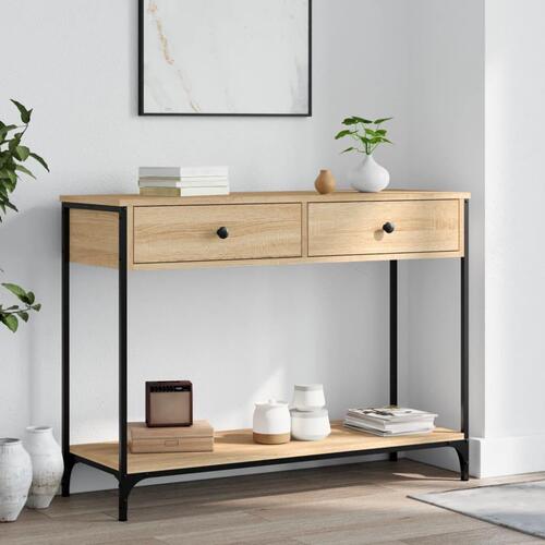 Konsolbord 100x34,5x75 cm konstrueret træ sonoma-eg