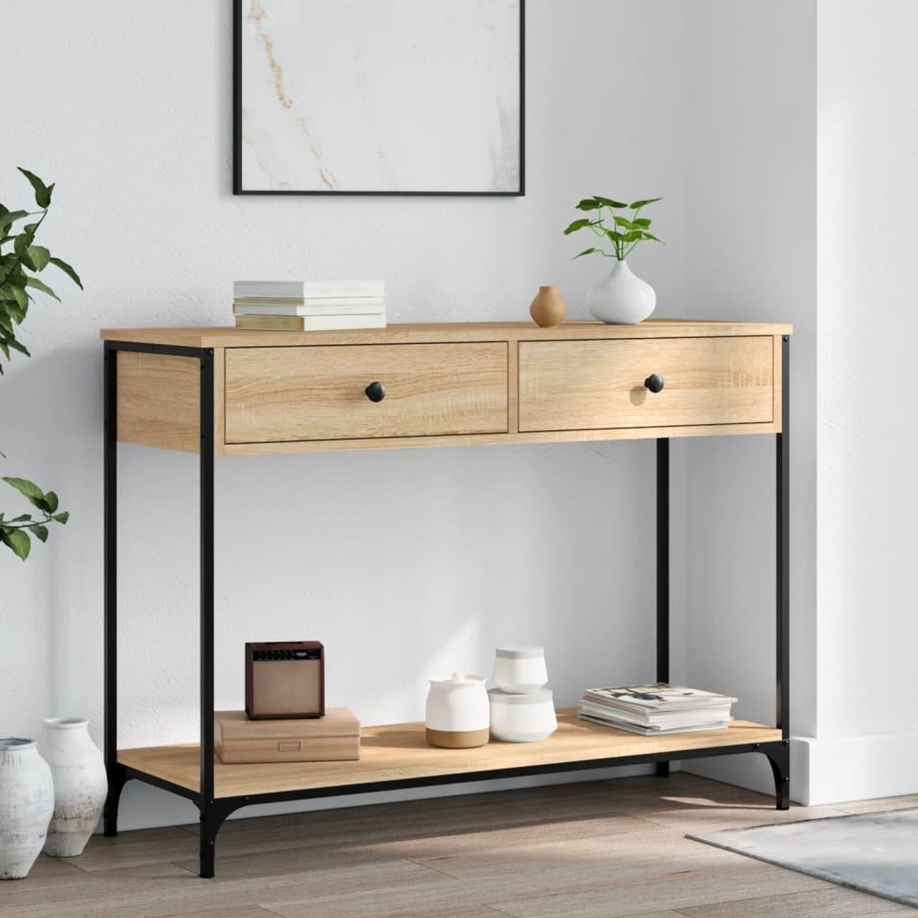 Konsolbord 100x34,5x75 cm konstrueret træ sonoma-eg