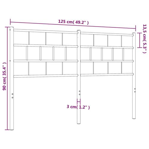 Sengegavl 120 cm metal sort
