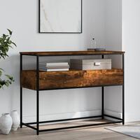 Konsolbord 100x40x75 cm konstrueret træ røget egetræsfarve