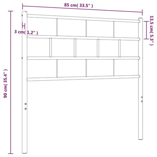 Sengegavl 80 cm metal sort