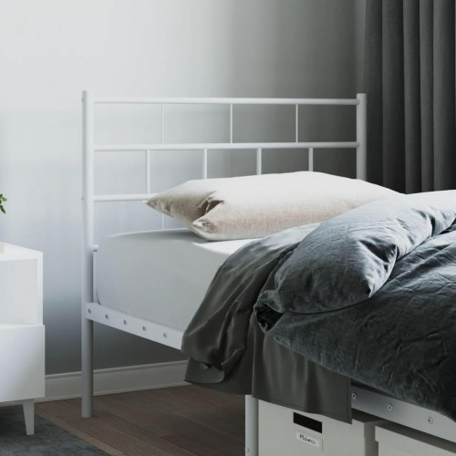 Sengegavl 90 cm metal hvid