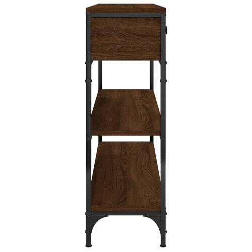 Konsolbord 100x25x75 cm konstrueret træ brun egetræsfarve
