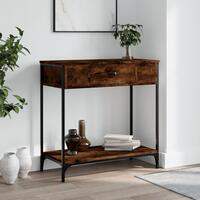 Konsolbord 75x34,5x75 cm konstrueret træ røget egetræsfarve