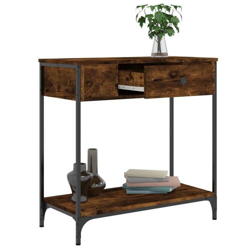 Konsolbord 75x34,5x75 cm konstrueret træ røget egetræsfarve