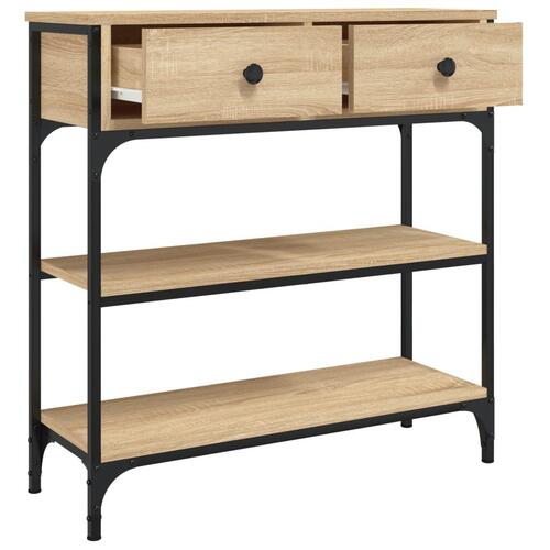 Konsolbord 72,5x25x75 cm konstrueret træ sonoma-eg