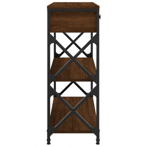 Konsolbord 75x28x75 cm konstrueret træ brun egetræsfarve