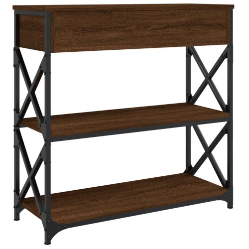 Konsolbord 75x28x75 cm konstrueret træ brun egetræsfarve