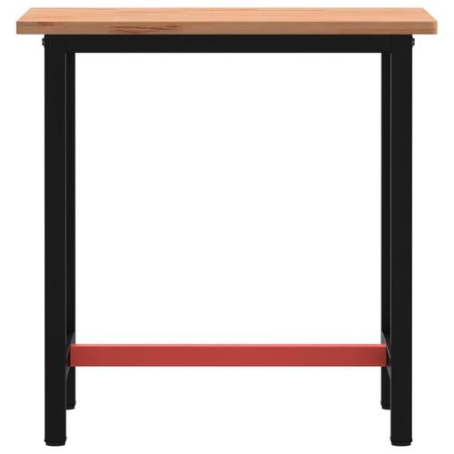 Arbejdsbænk 80x55x81,5 cm massivt bøgetræ og metal