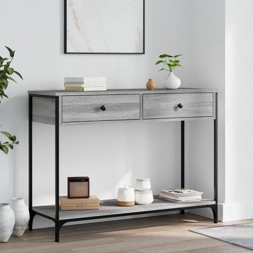 Konsolbord 100x34,5x75 cm konstrueret træ grå sonoma-eg
