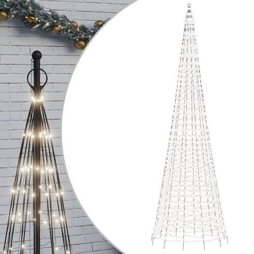 Julelys til flagstang 1534 LED'er 500 cm koldt hvidt lys