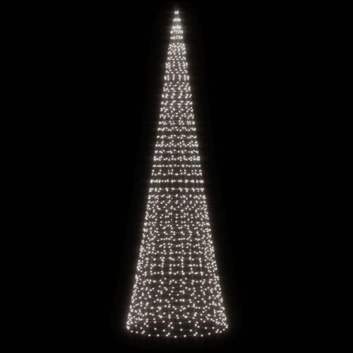 Julelys til flagstang 1534 LED'er 500 cm koldt hvidt lys