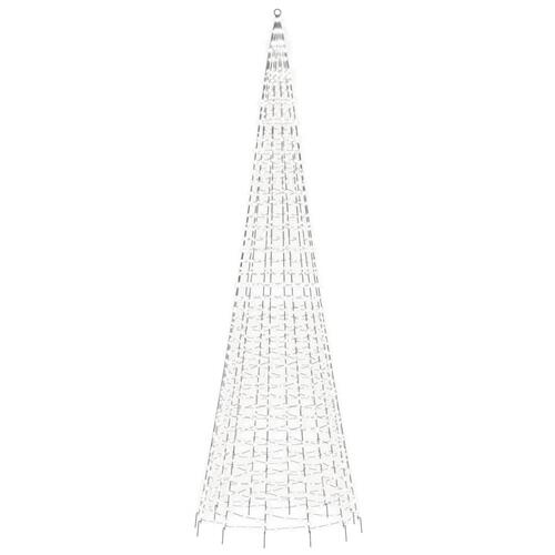 Julelys til flagstang 1534 LED'er 500 cm koldt hvidt lys