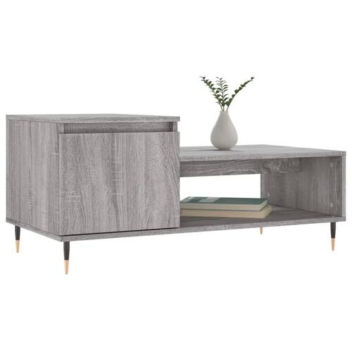 Sofabord 100x50x45 cm konstrueret træ Grå sonoma-eg