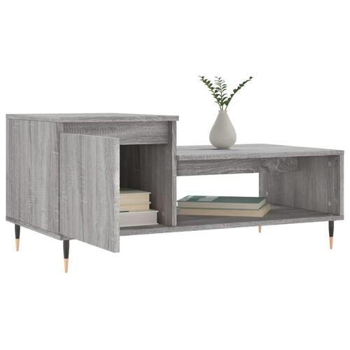 Sofabord 100x50x45 cm konstrueret træ Grå sonoma-eg