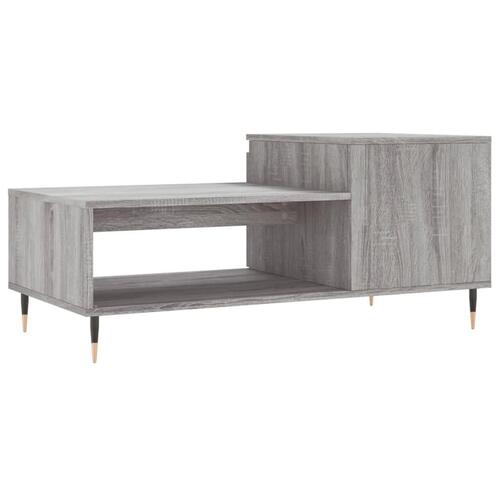Sofabord 100x50x45 cm konstrueret træ Grå sonoma-eg