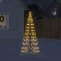Julelys til flagstang 200 LED'er 180 cm varmt hvidt lys