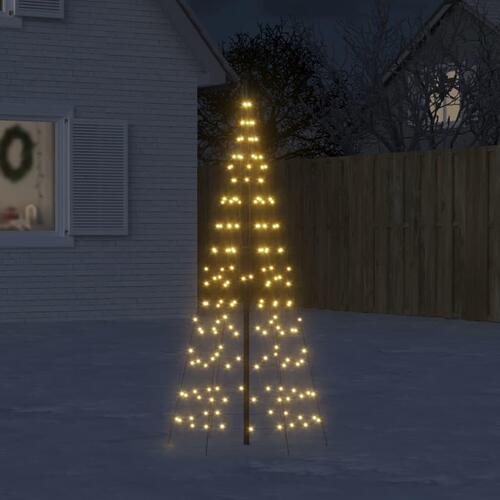 LED-juletræ til flagstang 200 LED'er 180 cm varmt hvidt lys