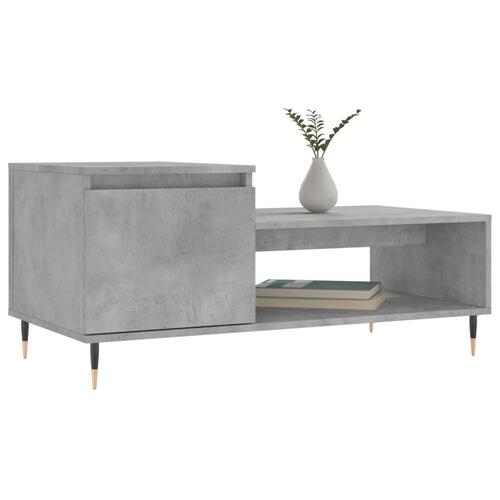 Sofabord 100x50x45 cm konstrueret træ betongrå