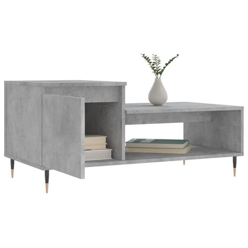 Sofabord 100x50x45 cm konstrueret træ betongrå