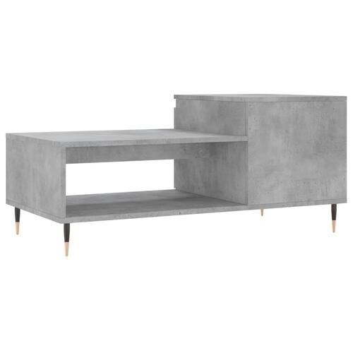 Sofabord 100x50x45 cm konstrueret træ betongrå