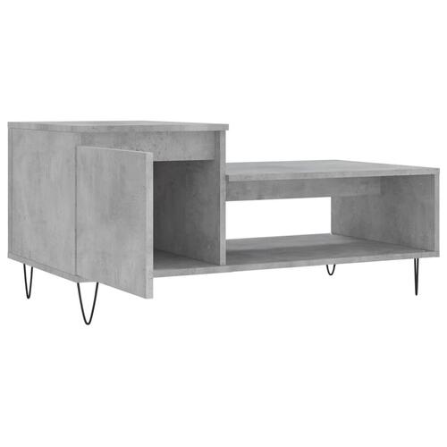 Sofabord 100x50x45 cm konstrueret træ betongrå
