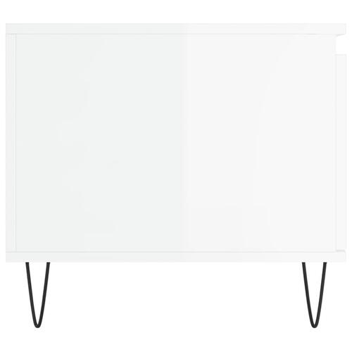 Sofabord 100x50x45 cm konstrueret træ hvid højglans