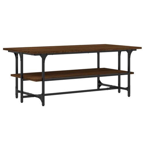 Sofabord 100x50x40 cm konstrueret træ brun egetræsfarve
