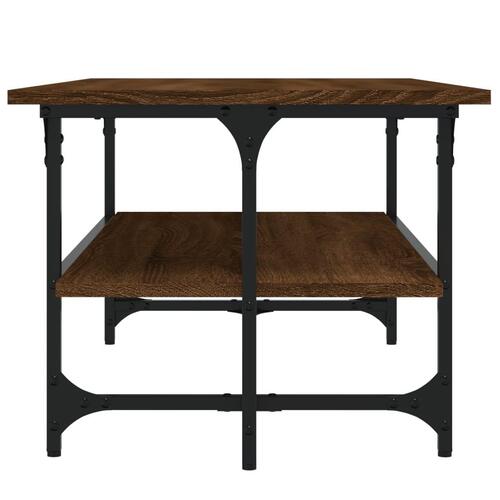 Sofabord 100x50x40 cm konstrueret træ brun egetræsfarve