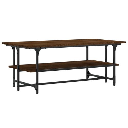Sofabord 100x50x40 cm konstrueret træ brun egetræsfarve