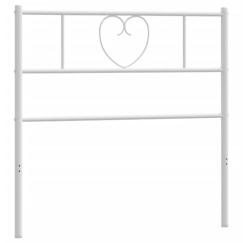 Sengegavl 75 cm metal hvid