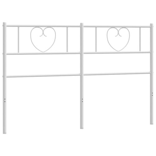 Sengegavl 150 cm metal hvid