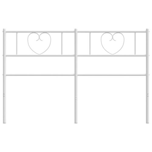 Sengegavl 150 cm metal hvid