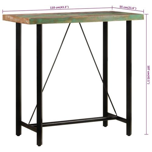 Barbord 110x55x107 cm massivt genbrugstræ og jern