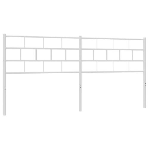 Sengegavl 193 cm metal hvid