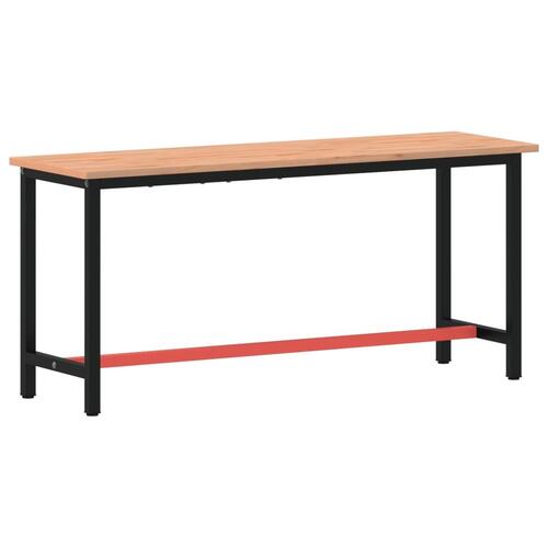 Arbejdsbænk 180x55x81,5 cm massivt bøgetræ og metal