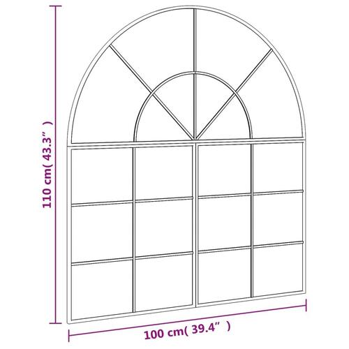 Vægspejl 100x110 cm buet jern sort