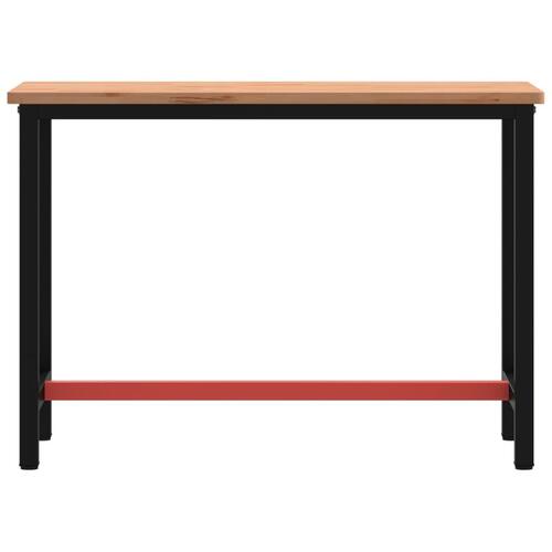 Arbejdsbænk 115x55x81,5 cm massivt bøgetræ og metal